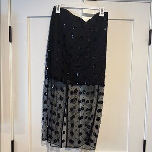 LOFT -  Black Sequin Skirt